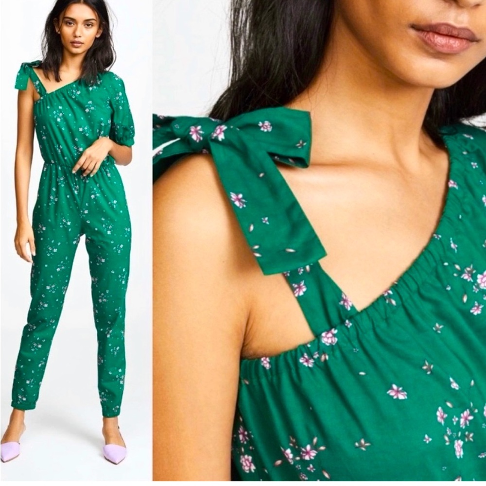 Amanda Uprichard Lucila Green Floral Jumpsuit
Size Small